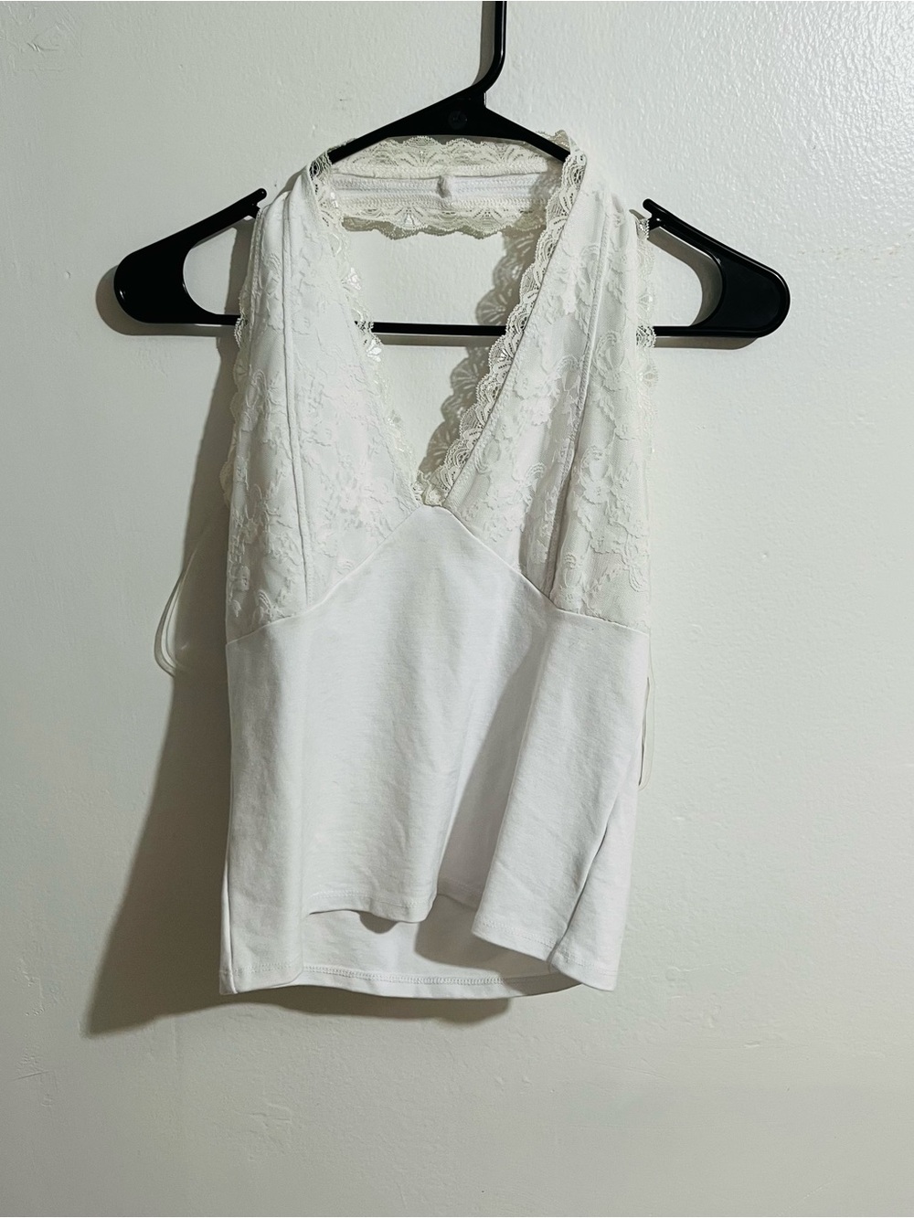 Lovely Day Women’s White Eyelet Spaghetti Strap Mini Dress Size L